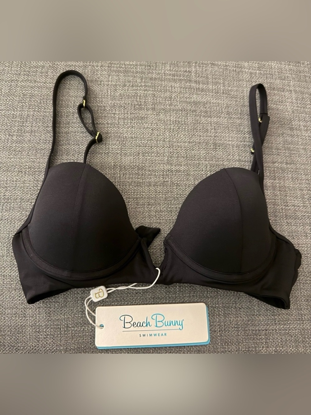 Beach Bunny Black Molded Cup Swim Top